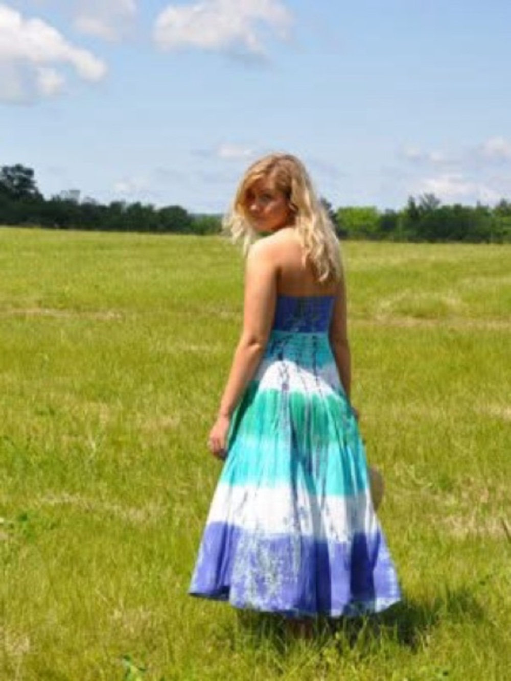 Solitaire Tie Dye Maxi Strapless Dress
